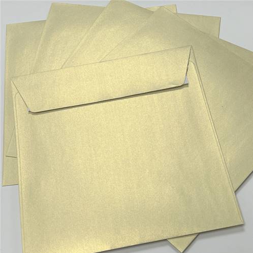 Select by Kerglaz-5 enveloppes carrées or nacré-Enveloppes