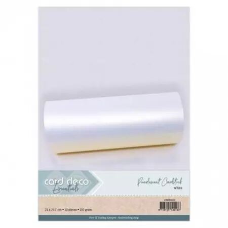 10 Pearlescent Cardstocks - White