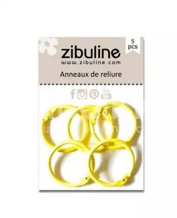 5 anneaux de reliure - Jaune vif - 25 mm intérieur