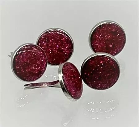 5 brads paillettes - Rose