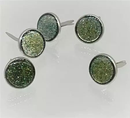 5 brads paillettes - Vert