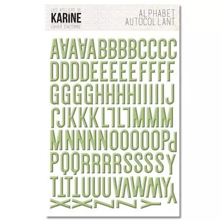 Alphabet autocollant - Cahier d\'automne - Vert tendre