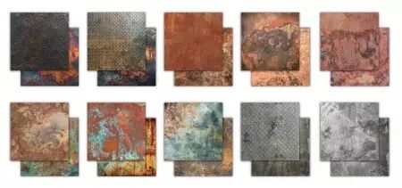 Bloc de papiers - 12 x 12 - Metal textures