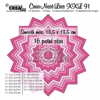 Crea-Nest-Lies- XXL91 - 16 pointes star