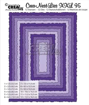 Crea-Nest-Lies-XXL 95 - Rectangles with Rough edges