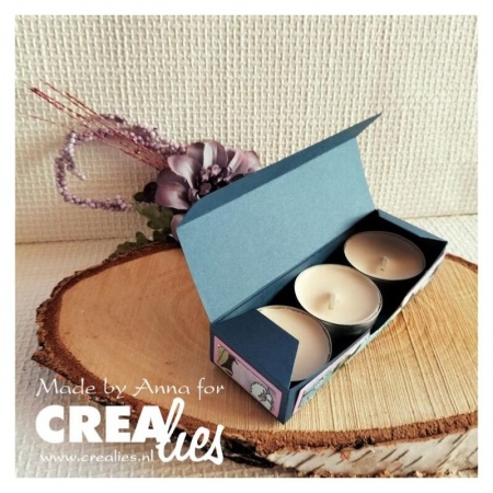 Crealies Create-A-Box Large #26 - Tealight Box - Boite pour 3 bougies chauffe-plat