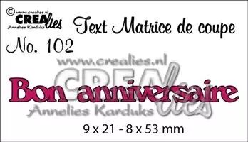 Crealies Text - Bon anniversaire