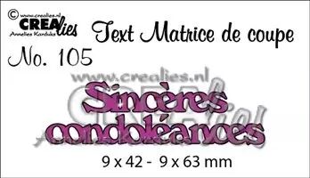 Crealies Text - Sincères condoléances