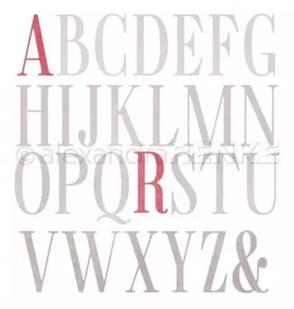 Die - Fine serif alphabet