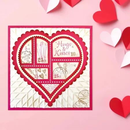 Die - Hearts&Hugs - Postal stamps heart