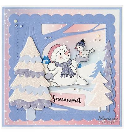 Die et tampon - Snowman & Bird