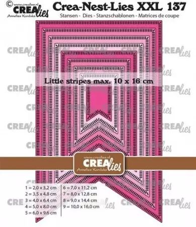 Dies - Crea-Nest-Lies XXL 137 -Fishtail banner with little stripes - Fanions