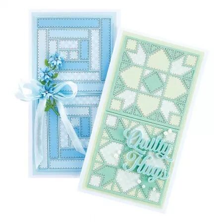 Dies - Log Cabin and Flower Mini Quilts Etched