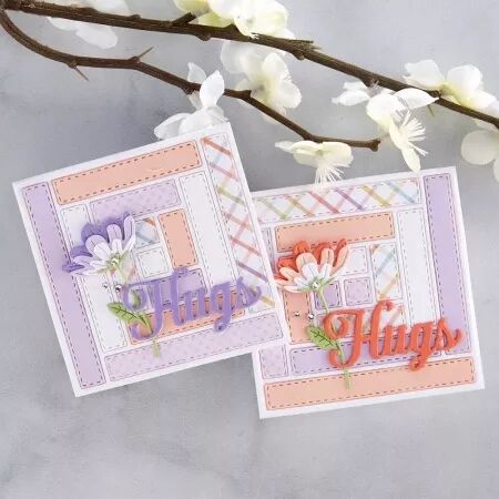 Dies - Log Cabin and Flower Mini Quilts Etched