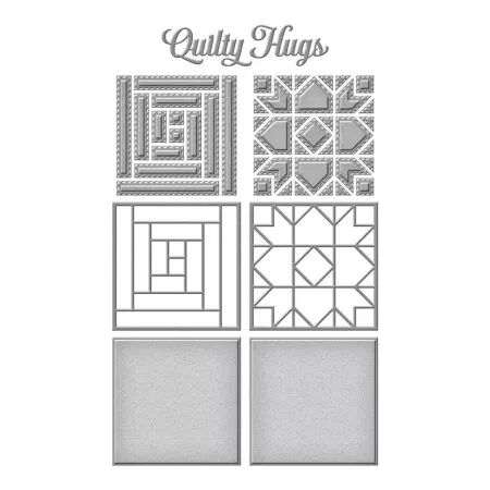 Dies - Log Cabin and Flower Mini Quilts Etched