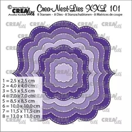 Dies Crea-Nest-Lies-XXL 101 - Fantasy shape B, with stitch line