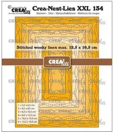 Dies Crea-Nest-Lies-XXL134 - Rectangle with wonky lines