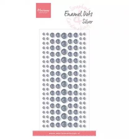 Enamel Dots - Glitter silver