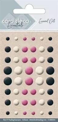 Enamel Dots - Noir blanc rose - Mat