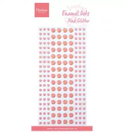 Enamel Dots - Pink Glitter