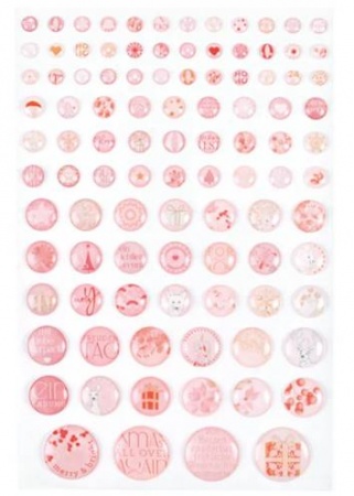 Enamel dots autocollants - Averses de neige roses