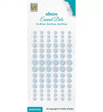 Enamel dots brillants adhésifs - Bleu bébé layette