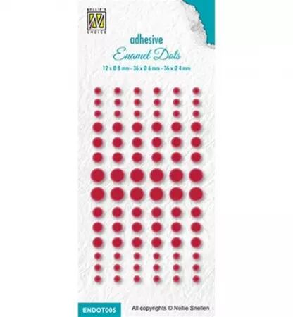 Enamel dots brillants adhésifs - Rouge