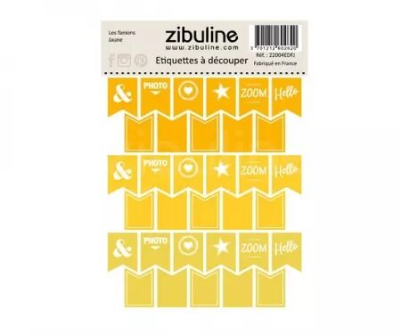 Etiquettes à découper - Les fanions - Jaune