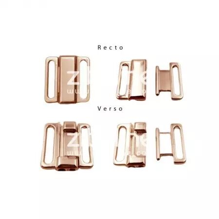 Fermoir ruban 10 mm - Clip métal Rose gold