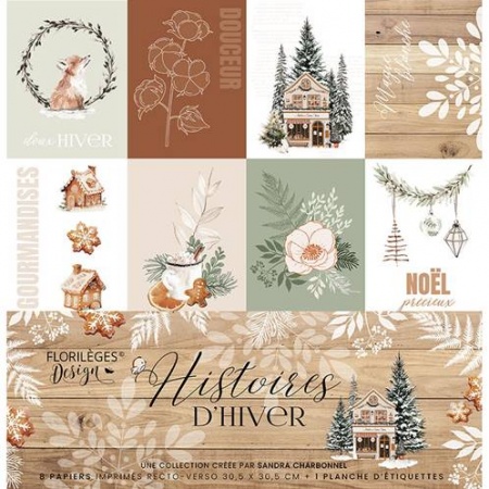 Kit de papiers imprimés - Histoires d\'hiver