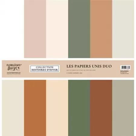 Kit de papiers unis - Histoires d\'hiver