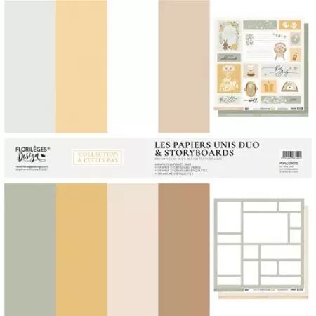 Kit papiers unis duo - A Petits Pas - Boy