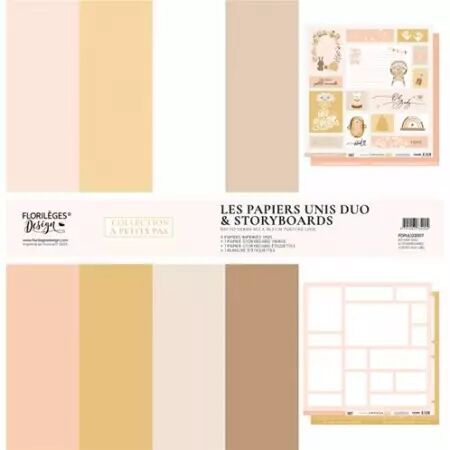 Kit papiers unis duo - A Petits Pas - Girl