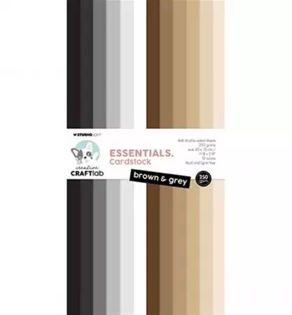 Pad cardstock Essentials - Brown & grey