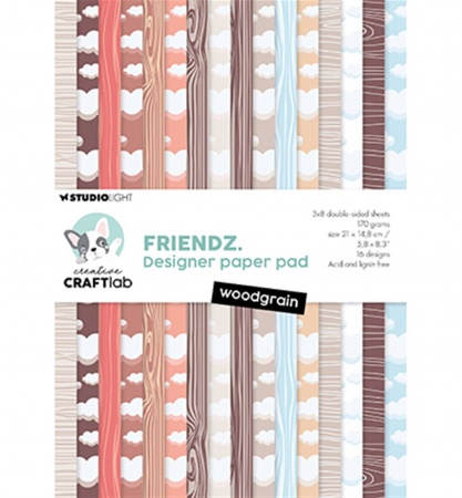 Paper Pad - Friendz - 15 x 20 cm - Woodgrain - Effet bois