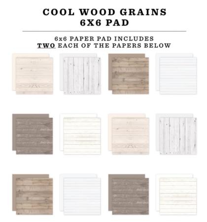 Paper Pad 6x6 - Wood Grains - Cool