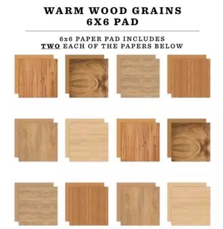 Paper Pad 6x6 - Wood Grains - Warm