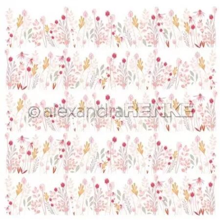 Papier - Artist flowers - Flower rows indian yellow pink