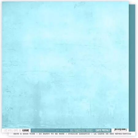 Papier - Carte Postale - Back to Basic - Bleu turquoise