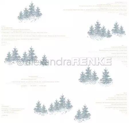 Papier - Merveilleux Noël - Fir Forest Typo Twilight Blue