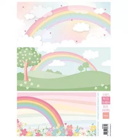 Papier à découper - Eline\'s Pastel rainbow backgrounds