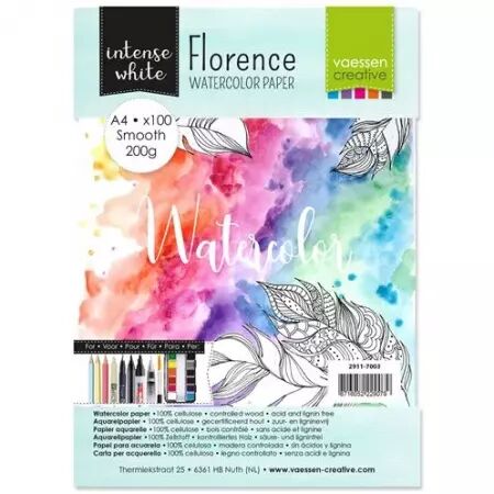 Papier Aquarelle A4 Lisse  - 200g - Blanc- 100 feuilles