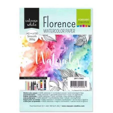 Papier Aquarelle A5 Lisse  - 200g - Blanc - 100 feuilles