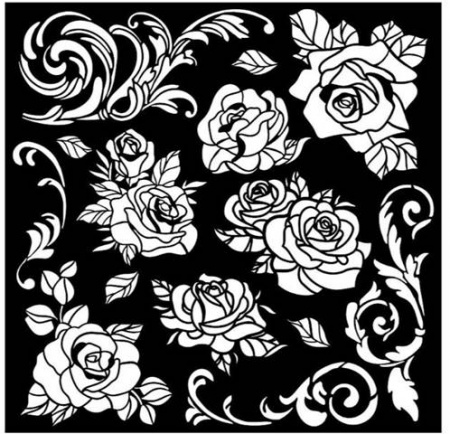 Pochoir - Shabby Rose - Rose pattern