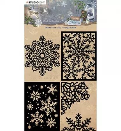 Pochoir - Vintage Christmas - Snowflake ATC