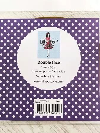 Rouleau double face 3 mm x 50m - Lilly Pot\'Colle