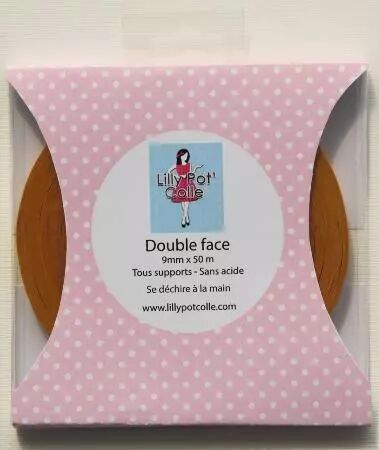 Rouleau double face 9 mm x 50 m - Lilly Pot\'Colle