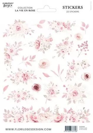 Stickers - La Vie en Rose - Motifs roses