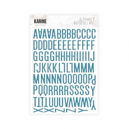 Stickers puffy - Carte Postale - Alphabet turquoise