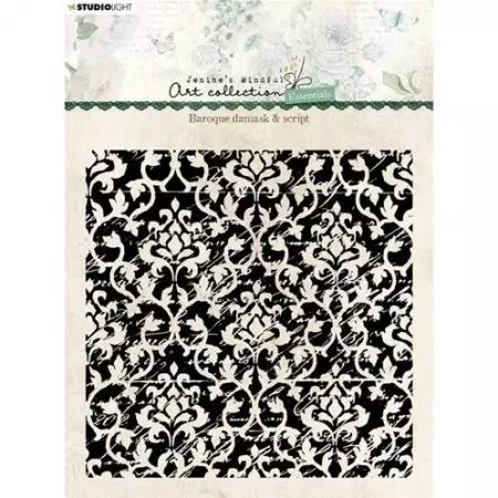 Tampon - Art Collection Essentials - Background baroque damask & script